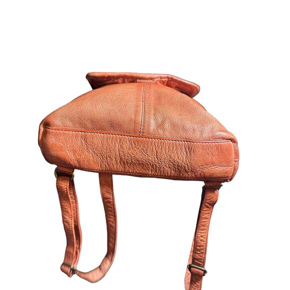 Frye & Co Backpack Small Leather and woven Esme Book Bag paprika - Picture 9 of 12